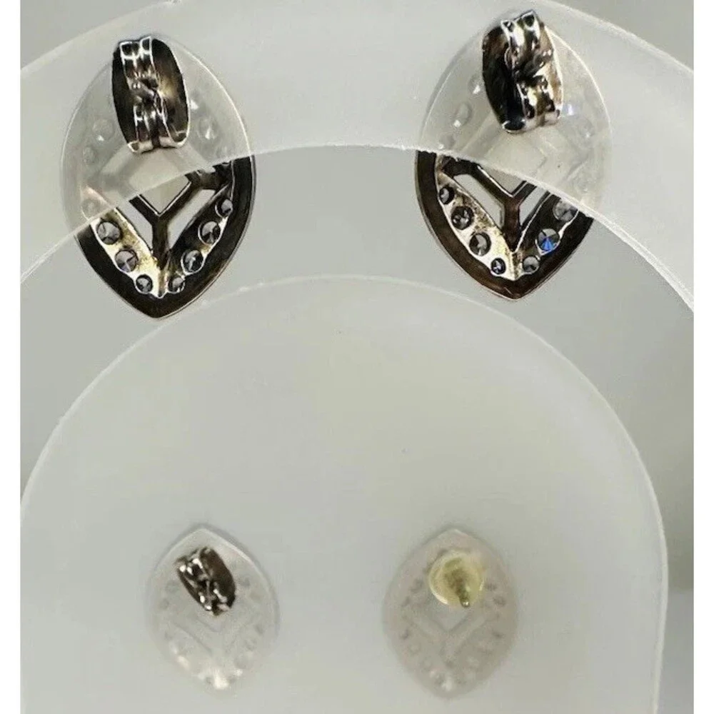 Bomb Party 2Pc Stud Earrings Bundle Crystal Champagne & Blue Silver Tone